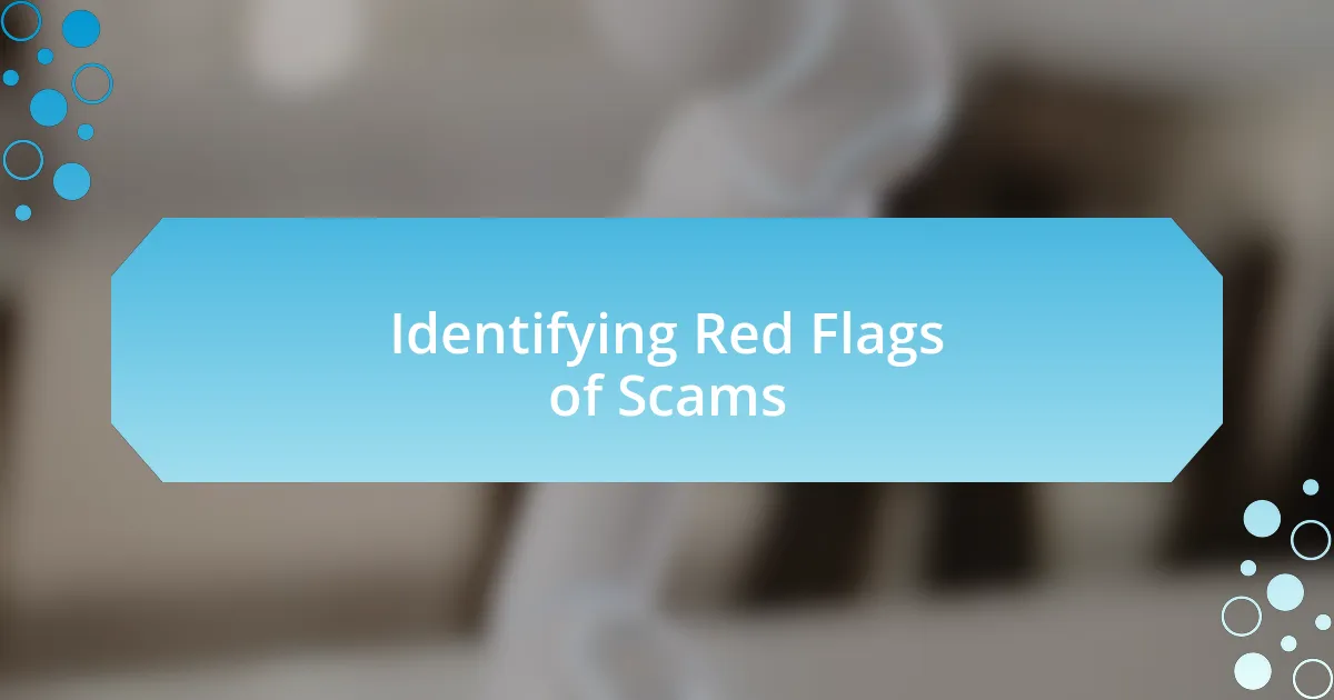 Identifying Red Flags of Scams