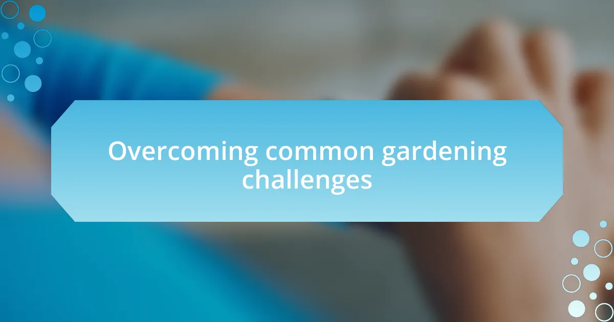 Overcoming common gardening challenges